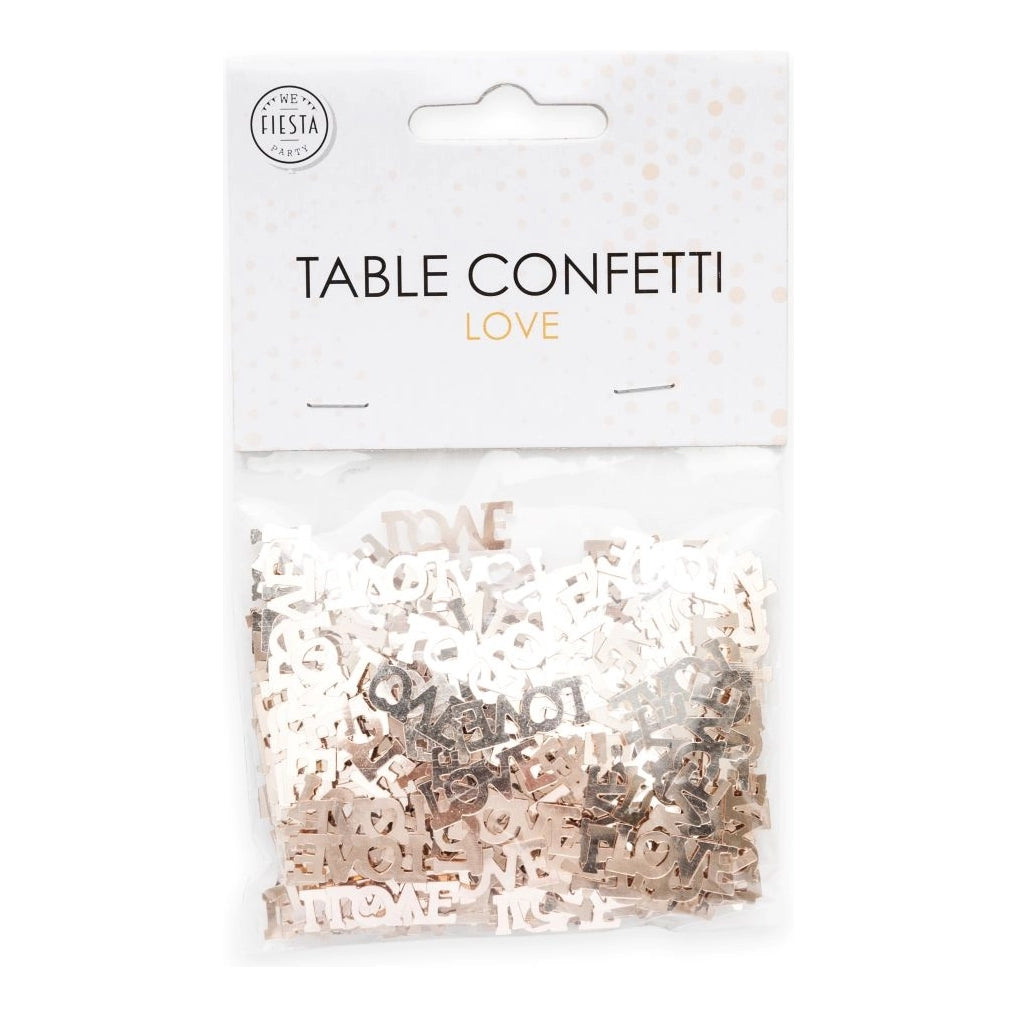 Tafelconfetti LOVE rose goud