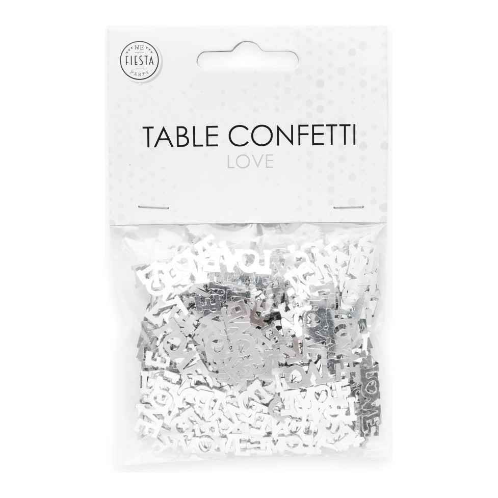 Tafelconfetti LOVE zilver