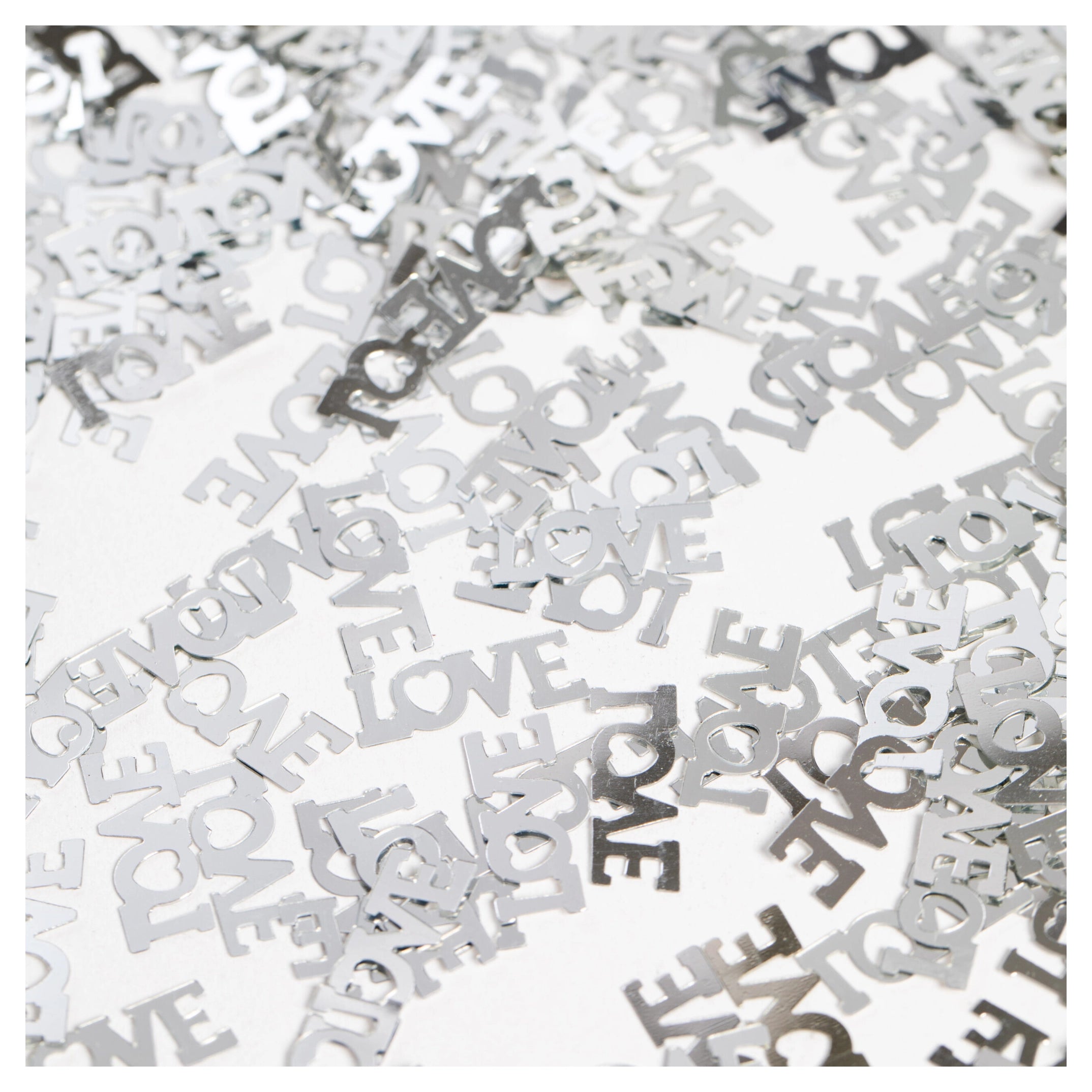 Tafelconfetti LOVE zilver