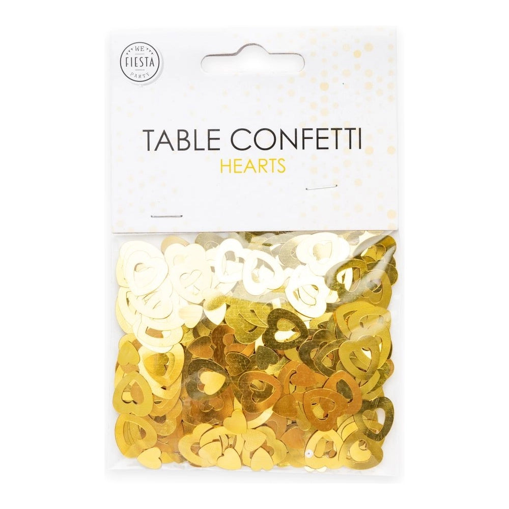 Tafelconfetti open hart goud