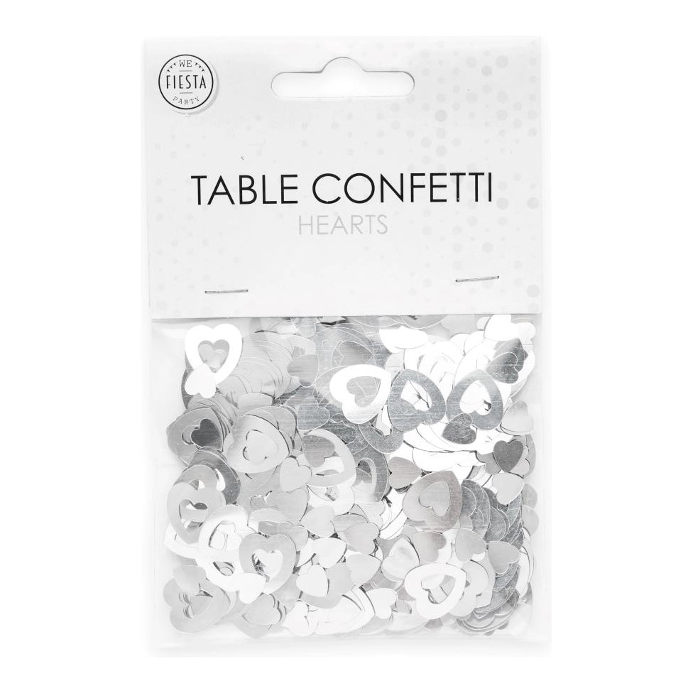 Tafelconfetti open hart zilver