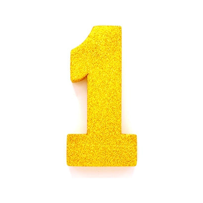 Tafeldecoratie glitter goud cijfer 1