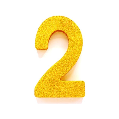 Tafeldecoratie glitter goud cijfer 2