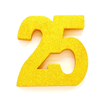 Tafeldecoratie glitter goud cijfer 25