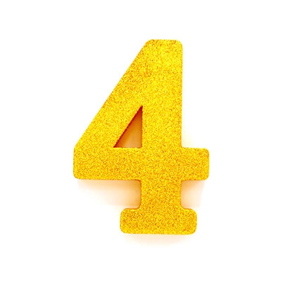 Tafeldecoratie glitter goud cijfer 4
