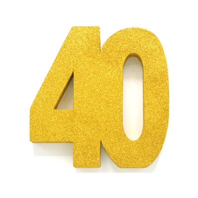Tafeldecoratie glitter goud cijfer 40