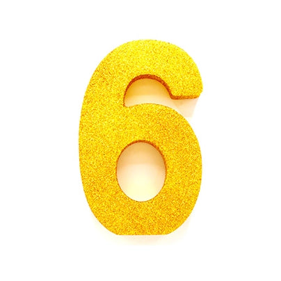 Tafeldecoratie glitter goud cijfer 6