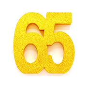 Tafeldecoratie glitter goud cijfer 65