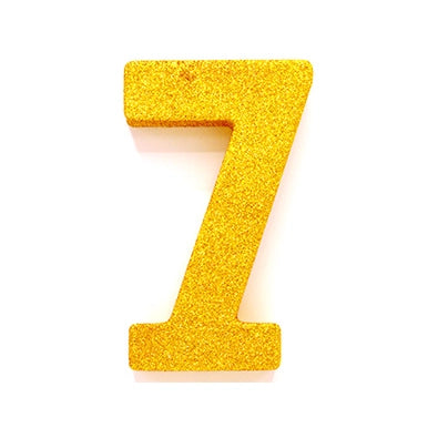 Tafeldecoratie glitter goud cijfer 7