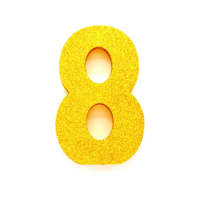 Tafeldecoratie glitter goud cijfer 8
