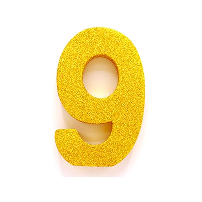 Tafeldecoratie glitter goud cijfer 9