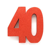 Tafeldecoratie glitter rood cijfer 40