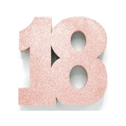 Tafeldecoratie glitter rosé goud cijfer 18