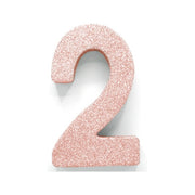 Tafeldecoratie glitter rosé goud cijfer 2