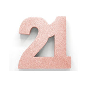Tafeldecoratie glitter rosé goud cijfer 21