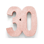 Tafeldecoratie glitter rosé goud cijfer 30
