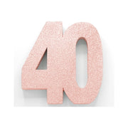 Tafeldecoratie glitter rosé goud cijfer 40