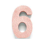 Tafeldecoratie glitter rosé goud cijfer 6