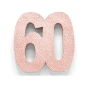 Tafeldecoratie glitter rosé goud cijfer 60