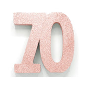 Tafeldecoratie glitter rosé goud cijfer 70