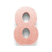 Tafeldecoratie glitter rosé goud cijfer 8