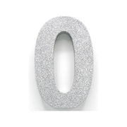 Tafeldecoratie glitter zilver cijfer 0