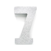 Tafeldecoratie glitter zilver cijfer 7