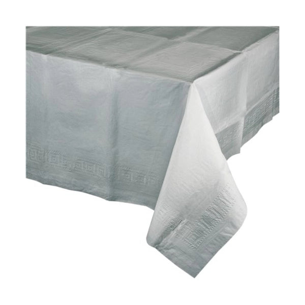 Tafelkleed zilver papier 137x274cm
