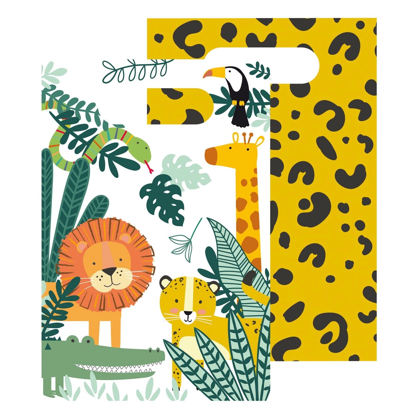 Uitdeelzakjes papier Get Wild 8 stuks