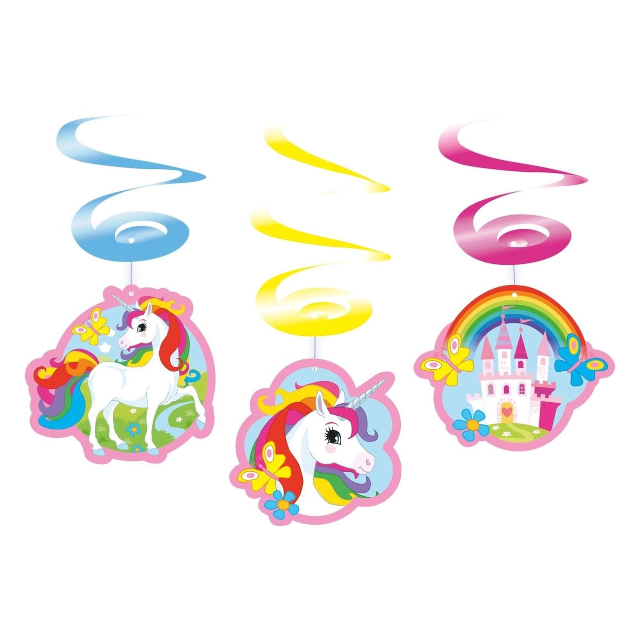Unicorn Swirl decoraties 6 stuks