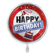 Verkeersbord Folieballon Happy Birthday 43cm