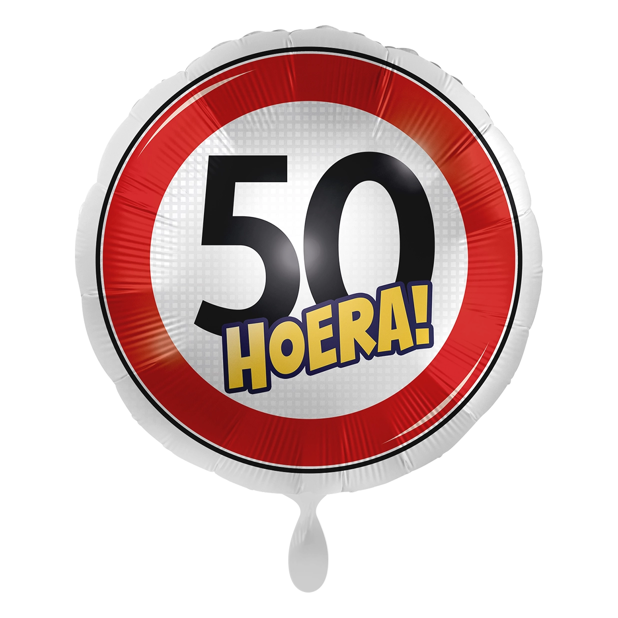 Verkeersbord Folieballon Hoera 50 jaar 43cm
