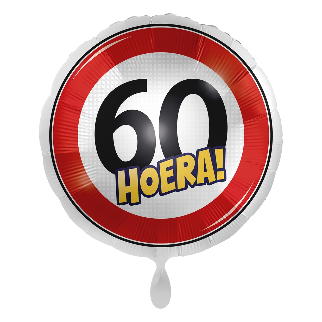 Verkeersbord Folieballon Hoera 60 jaar 43cm
