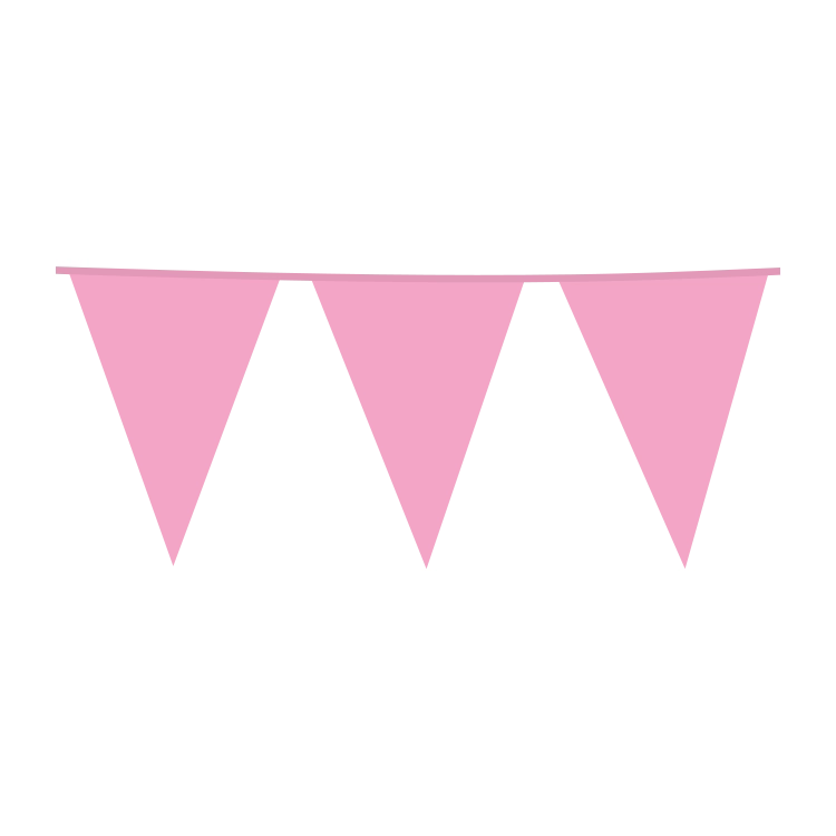 Vlaggenlijn baby roze XL