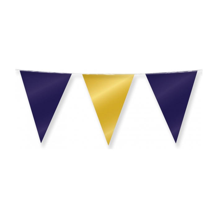 Vlaggenlijn Metallic Goud en Blauw 10 meter