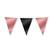 Vlaggenlijn  rose goud en zwart metallic 10 meter