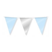 Vlaggenlijn Zilver en Blauw metallic 10 meter