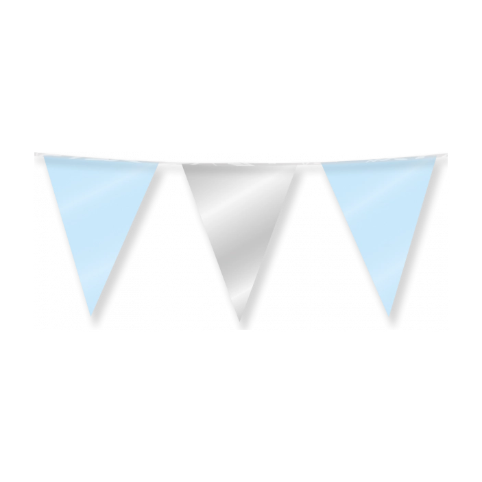 Vlaggenlijn Zilver en Blauw metallic 10 meter