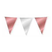 Vlaggenlijn Zilver en Rose Goud metallic 10 meter