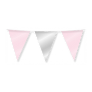 Vlaggenlijn Zilver en Roze metallic 10 meter
