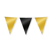 Vlaggenlijn zwart goud metallic 10 meter