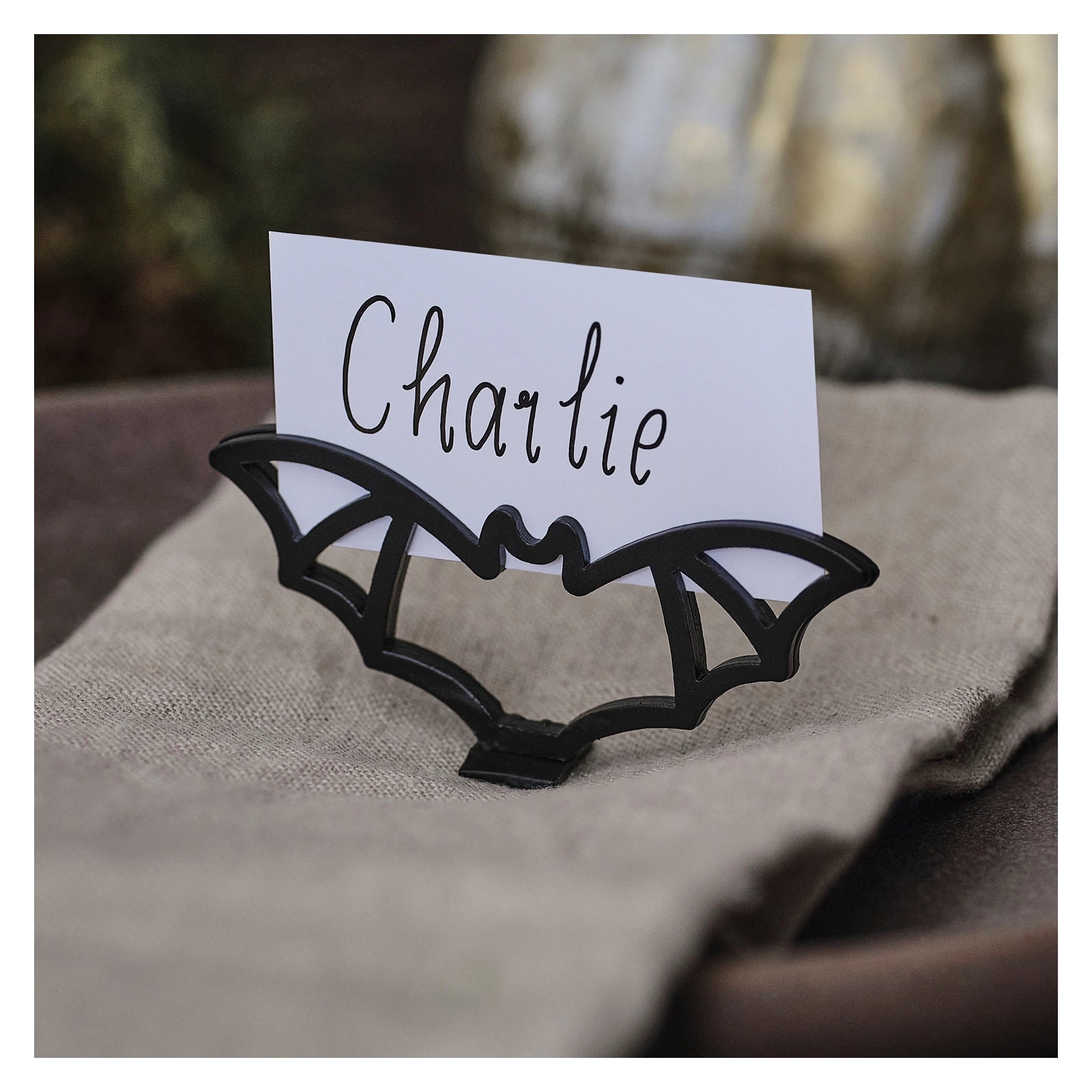 Vleermuis kaarthouder - Halloween - 4 stuks