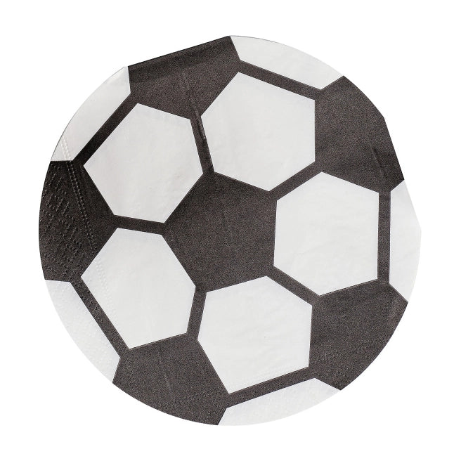 Voetbal servetten papier 16 stuks 14,5cm