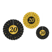 Waaier 20 jaar Goud Zwart