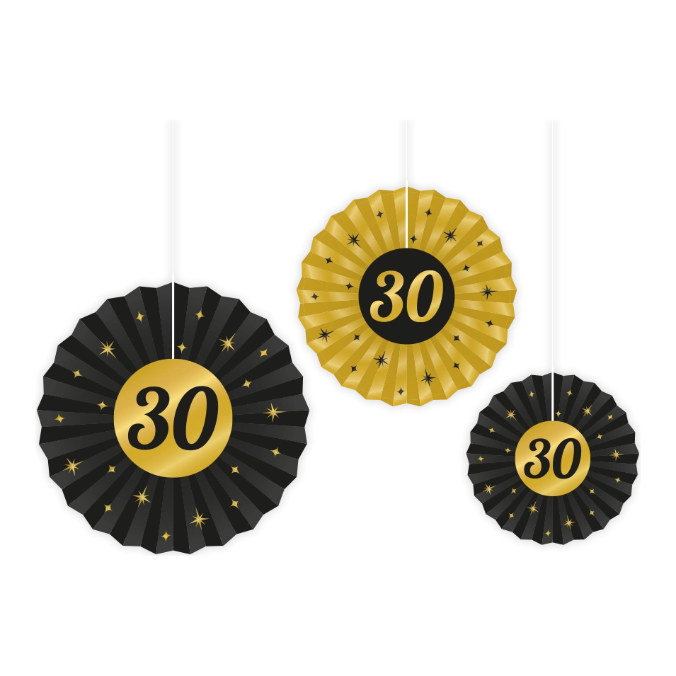 Waaier 30 jaar Goud Zwart
