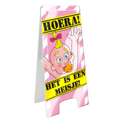 Warning Sign - Geboorte meisje roze