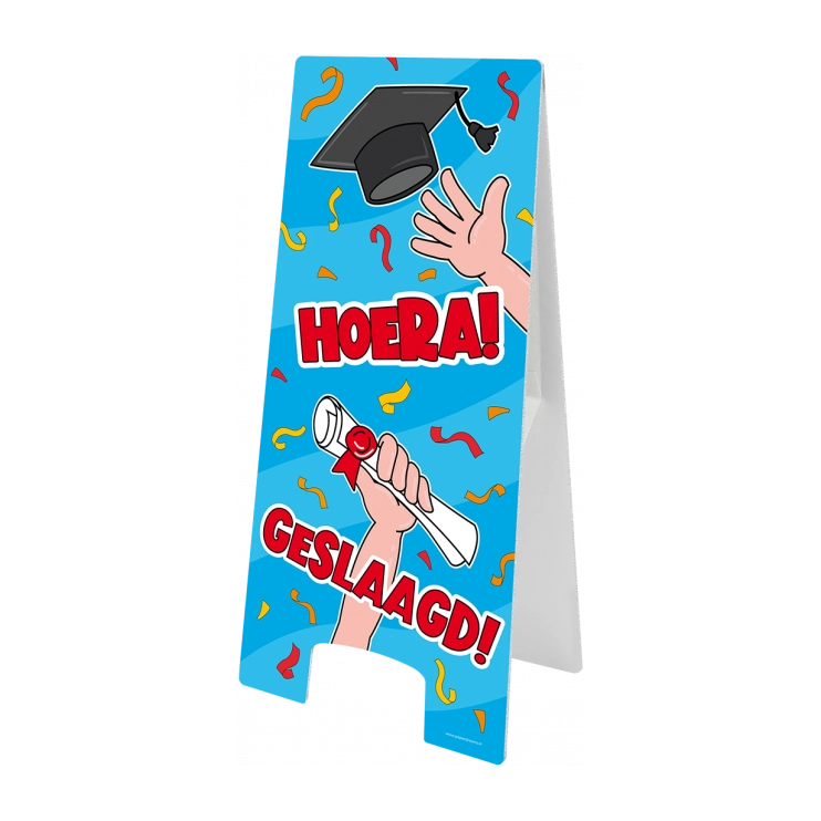 Warning Sign - Geslaagd school cartoon - 28x58cm