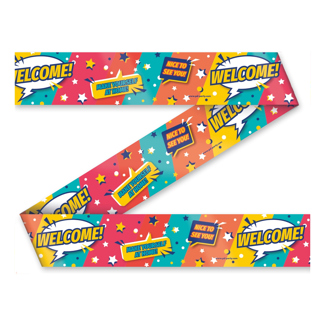 Welcome Cartoon - Afzetlint - 12 meter