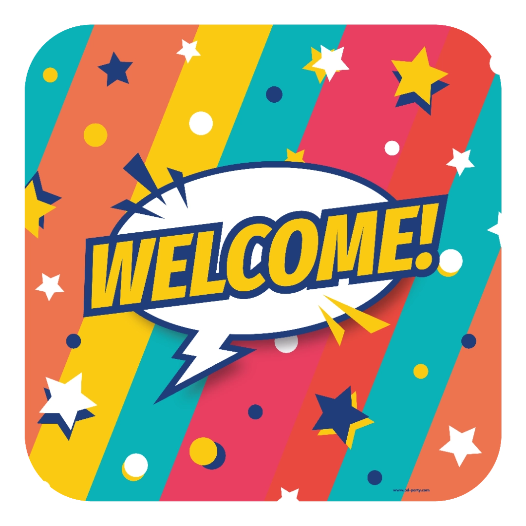 Welcome Cartoon - Deurbord