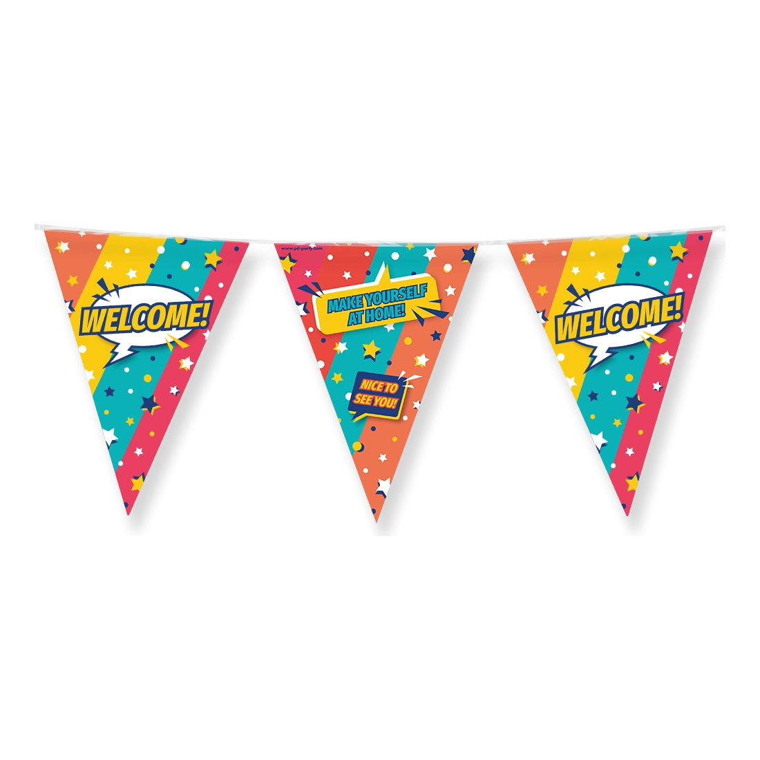 Welcome Cartoon - Vlaggenlijn - 10 meter